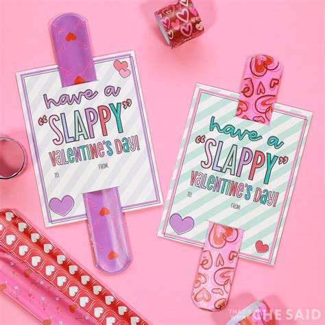 Slap Bracelet Valentine Printable